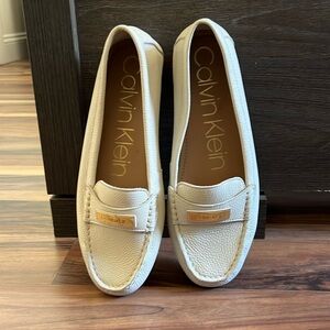 Calvin Klein white flats